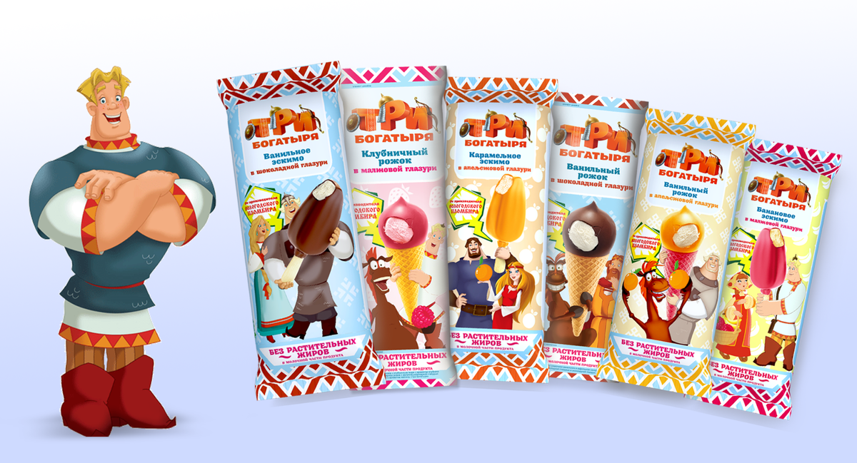 Каждый вкус из линейки представляли свои персонажи