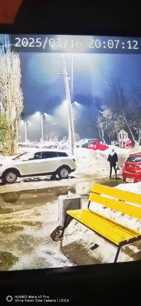 Дама идет от своего дома