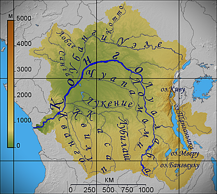 Так река выглядит на карте.
