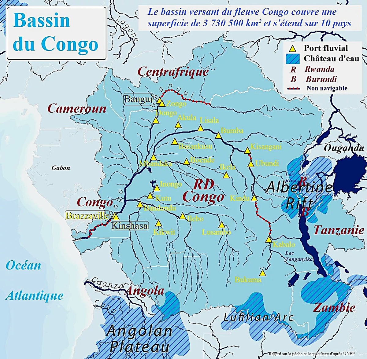 Карта басейна реки Конго