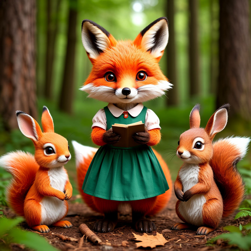 Лиса Рыжуля. Картинка создана автором в Шедеврум