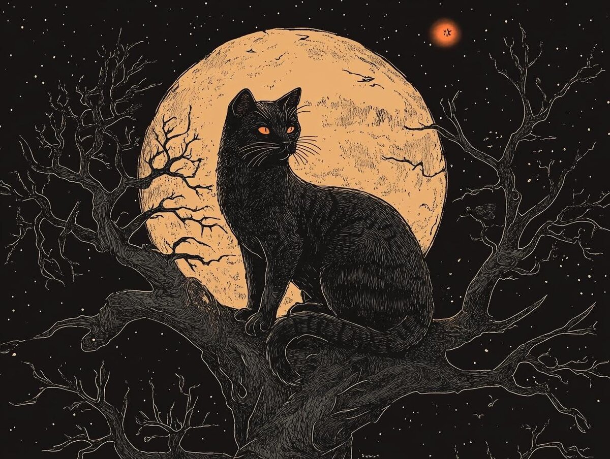 Кот Баюн, источник: Midjourney