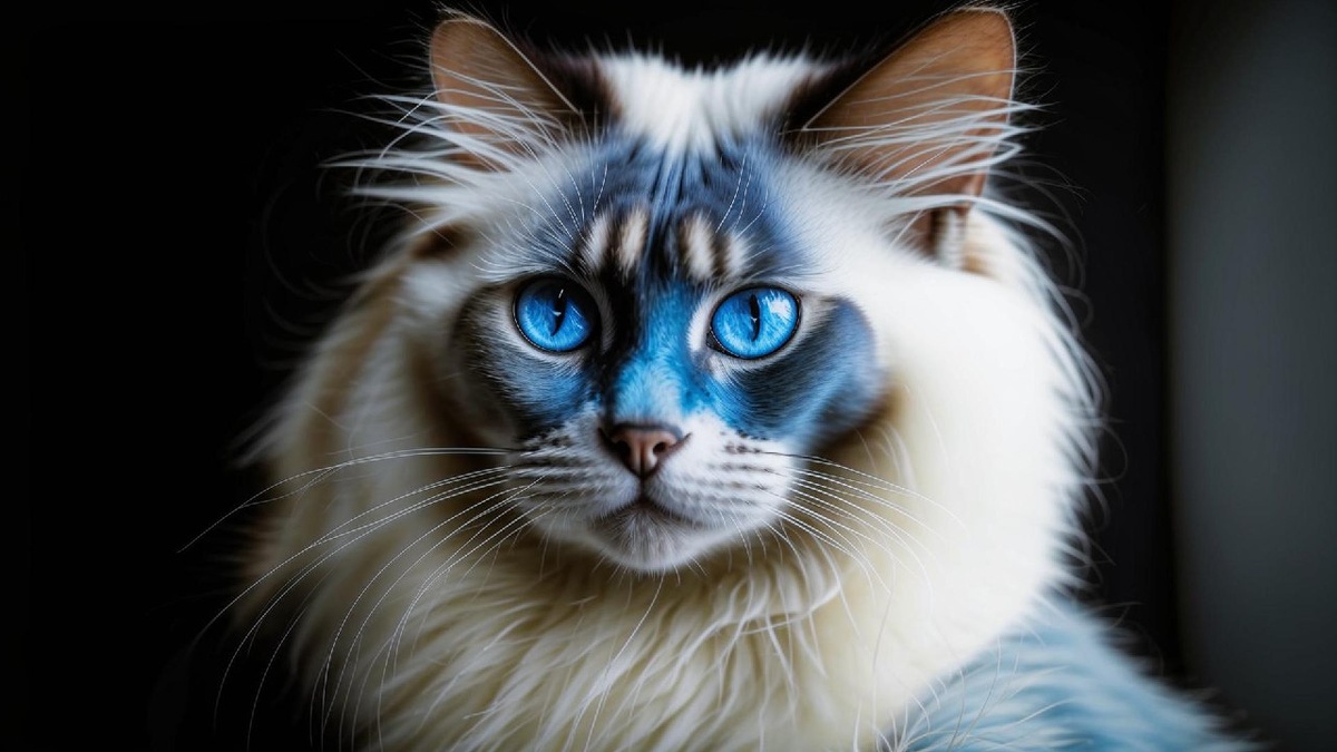 Балинезийская кошка с голубыми глазами
