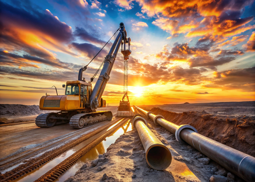 трубоукладчик за работой