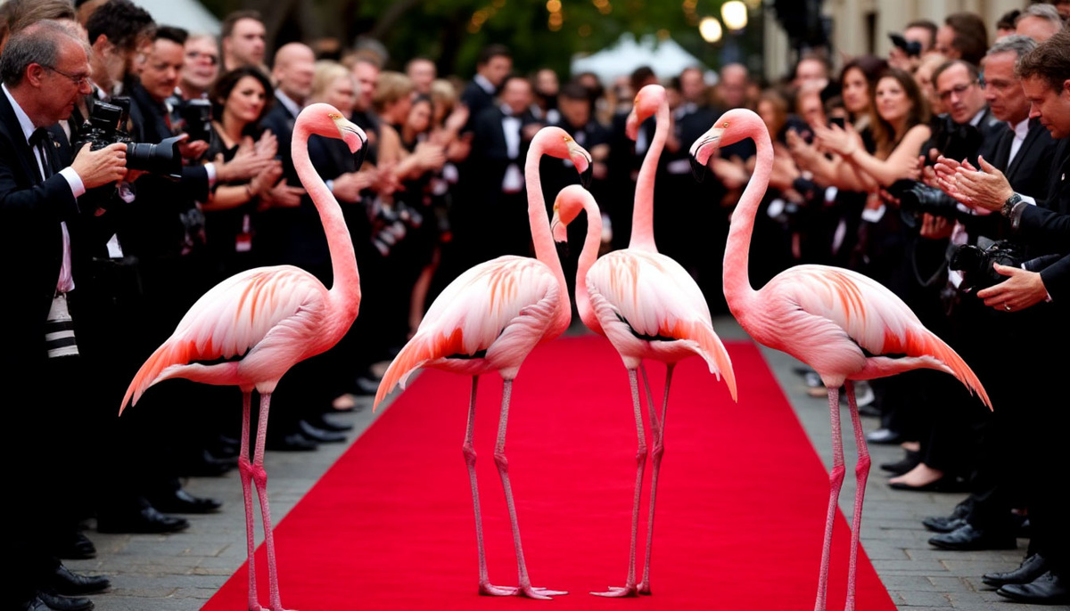 Фламинго на красной дорожке? Нет, это фантазия ИИ