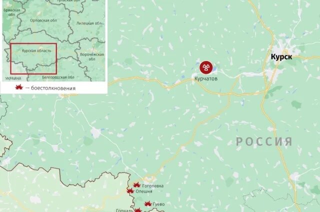    Карта боестолкновений в Курской области на 25 марта 2025 года