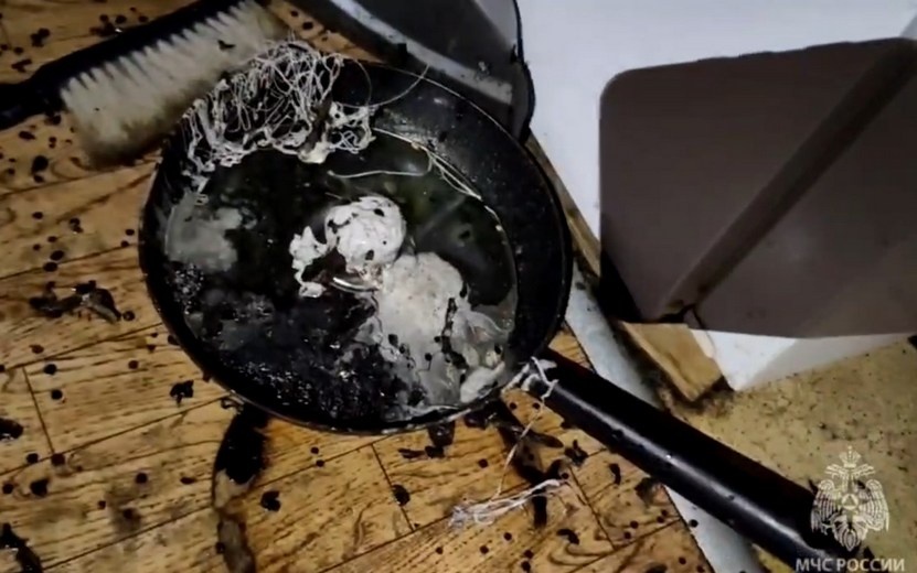    Пожар произошел в Ижевске из-за оставленной на плите сковороды