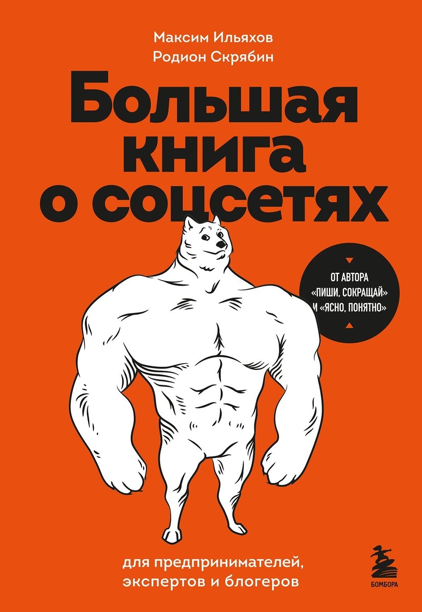 Обложка книги: "Большая книга о соцсетях для предпринимателей, экспертов и блогеров" | Максим Ильяхов и Родион Скрябин | Взято из свободного доступа ya.ru
