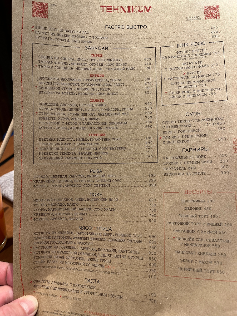 Меню Техникум