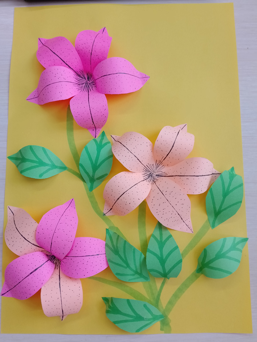 Объемная аппликация с цветами