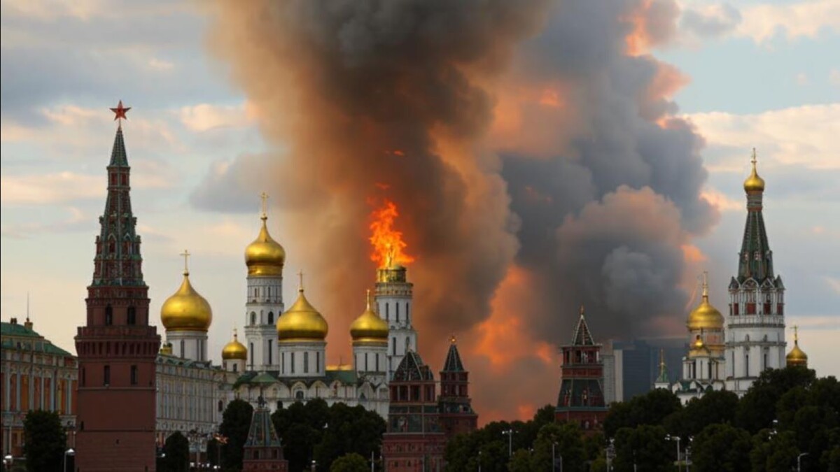 Картины с уничтожением российских символов – признак сумасшествия.  Фото: Изображение сгенерировано нейросетью Kandinsky 2.0