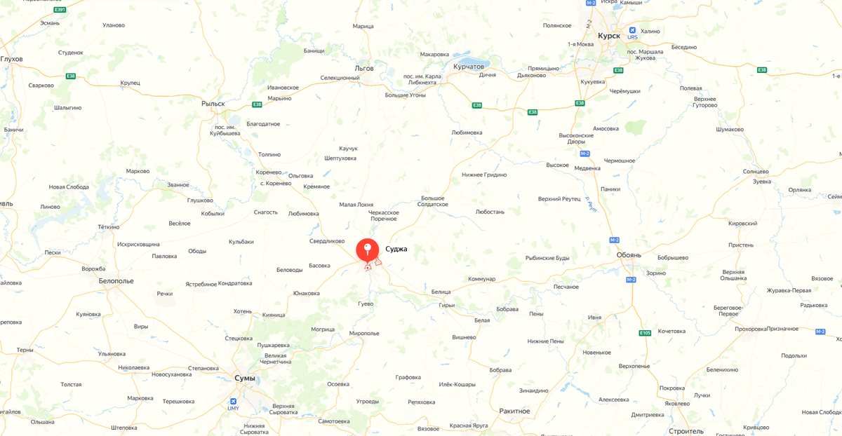 Суджа на карте