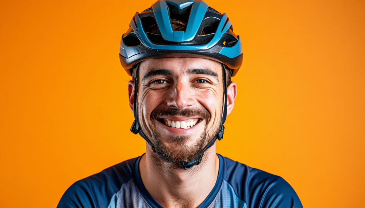 Велосипедист в шлеме