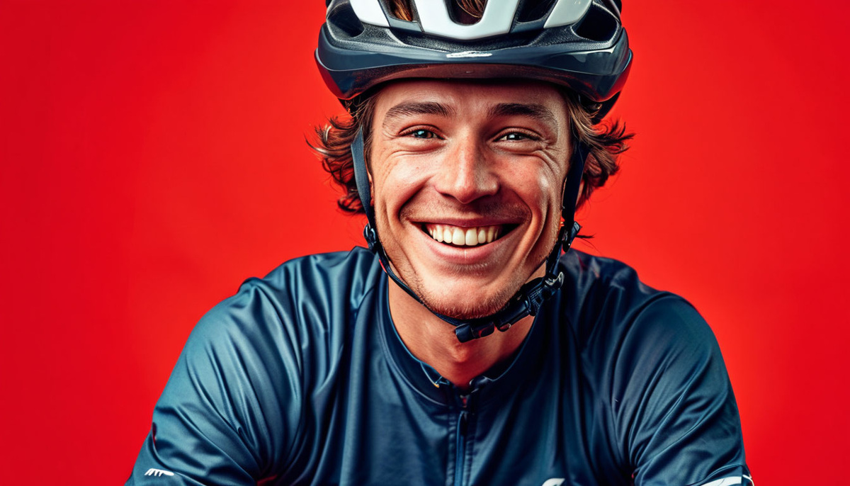 Вело-шлем на голове велосипедиста