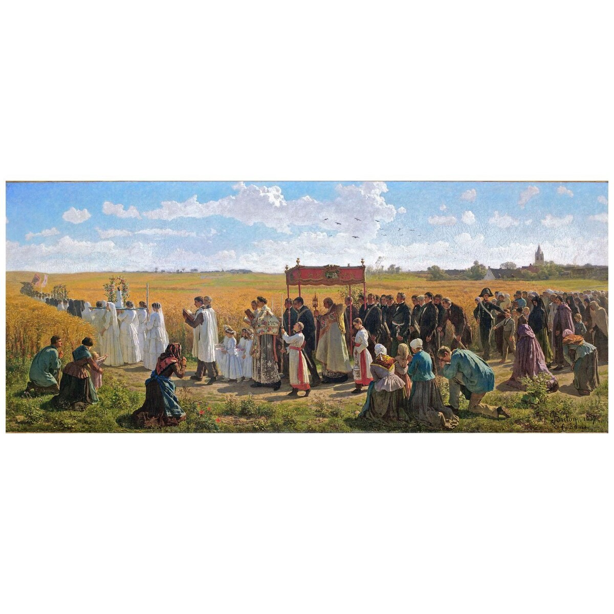 Jules Breton. La Bénédiction des blés en Artois. 1857.