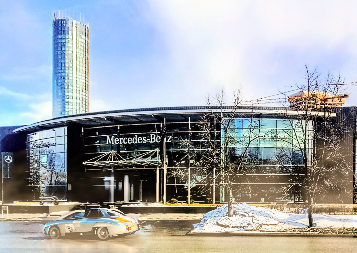 Город Екатеринбург, пересечение улиц Маршала Жукова, Челюскинцев и Октябрьской Революции