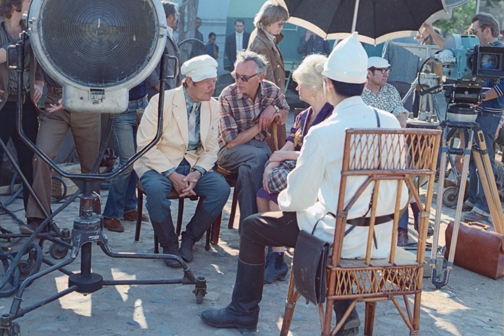    Михаил Пуговкин, Леонид Гайдай, Нина Гребешкова, Раднэр Муратов на съемках фильма Фото: Пресс-служба телеканала «Мосфильм. Золотая коллекция»/