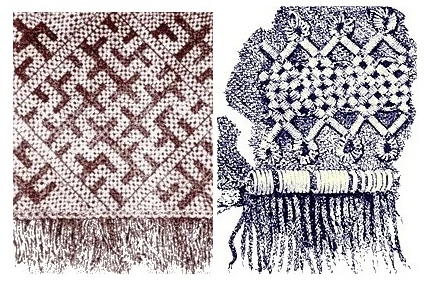 Старинные образцы вышивки "тарлаты" 12 века.
Вепсская вышивка в Шёлтозерском этнографическом музее