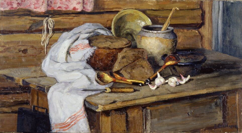 В.Ф.Стожаров. Натюрморт. Хлебы. Середина ХХ в. ГБУК Архангельской области ГМО "Художественная культура Русского Севера".