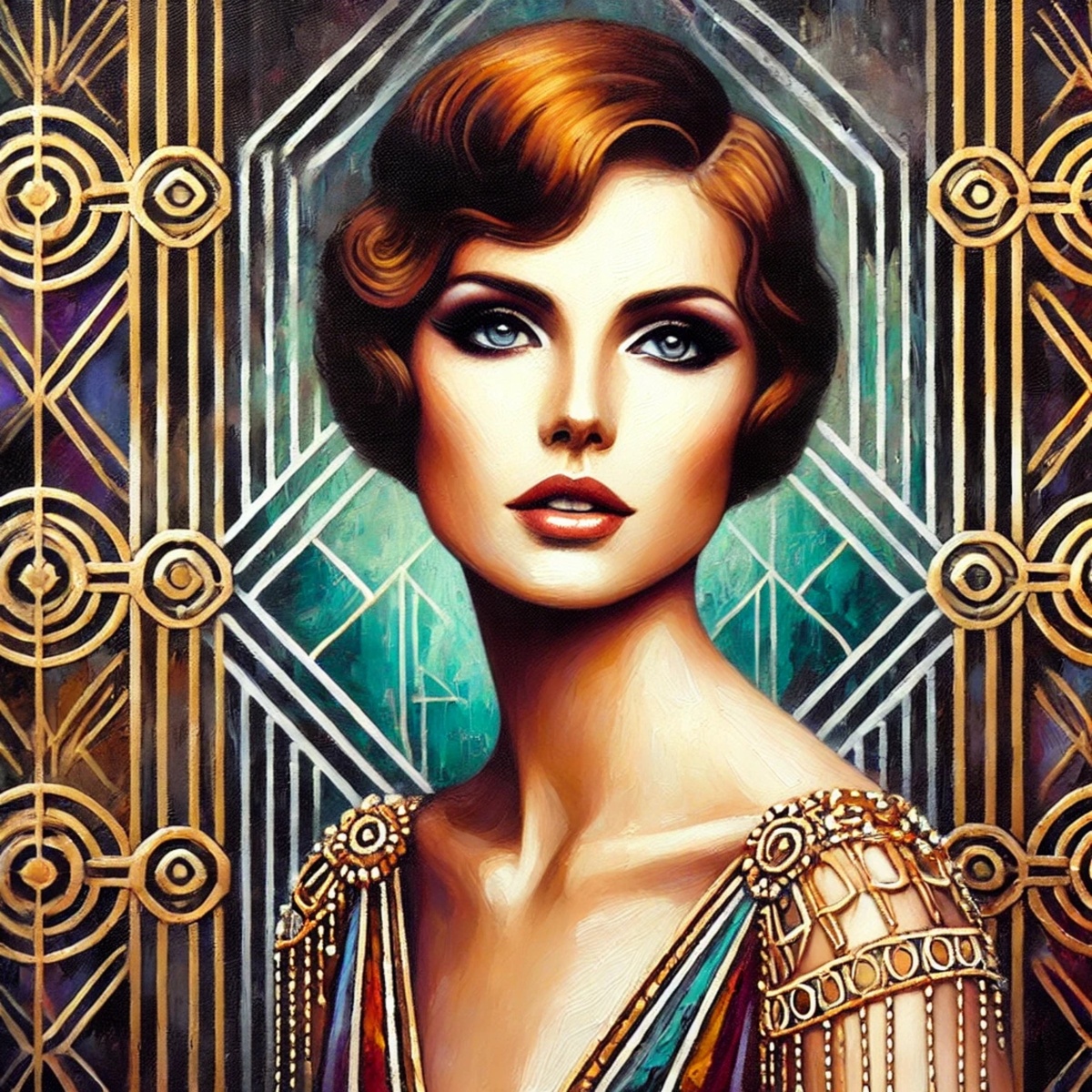 Арт-деко в масле и темпере