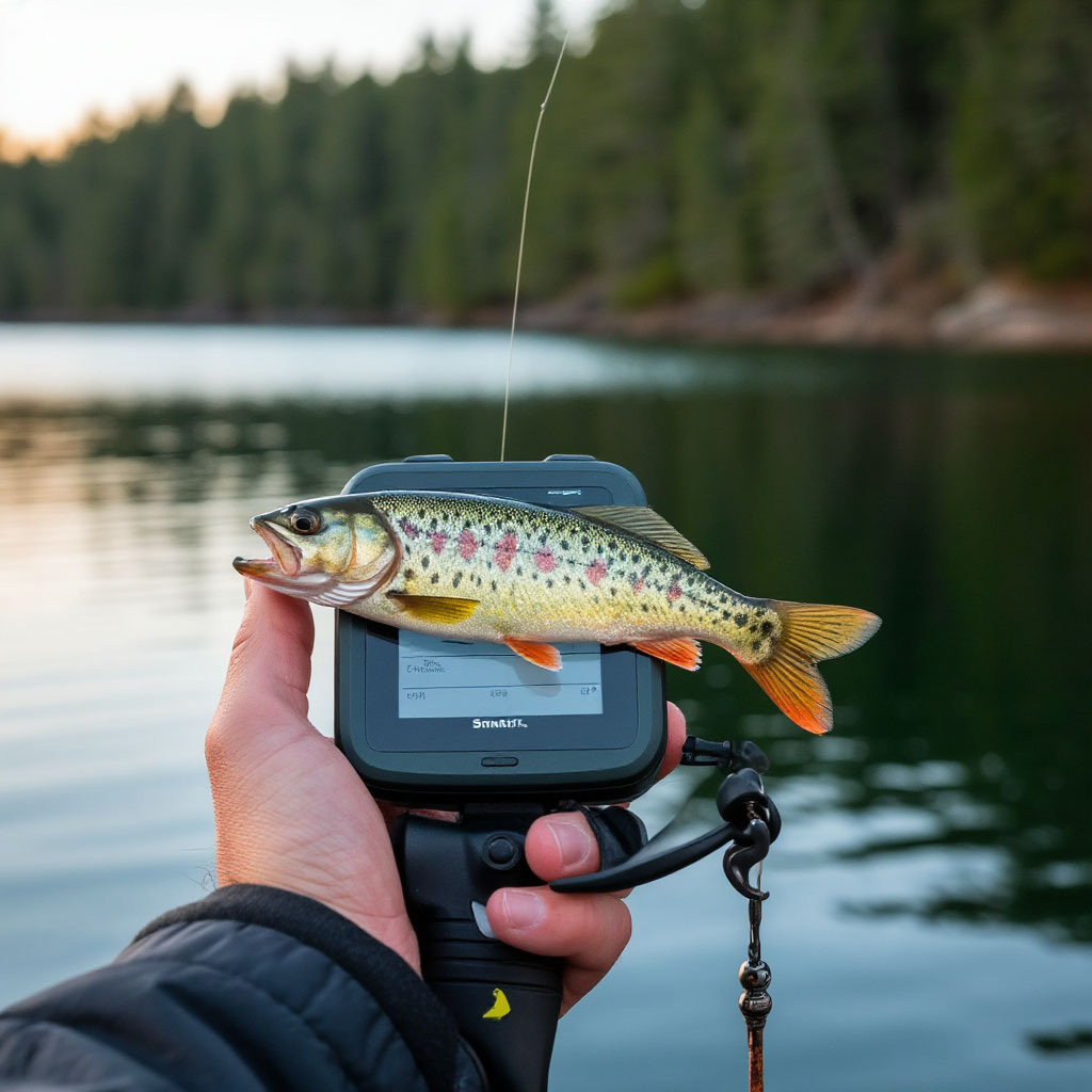 Рыбка прилипла к эхолоту