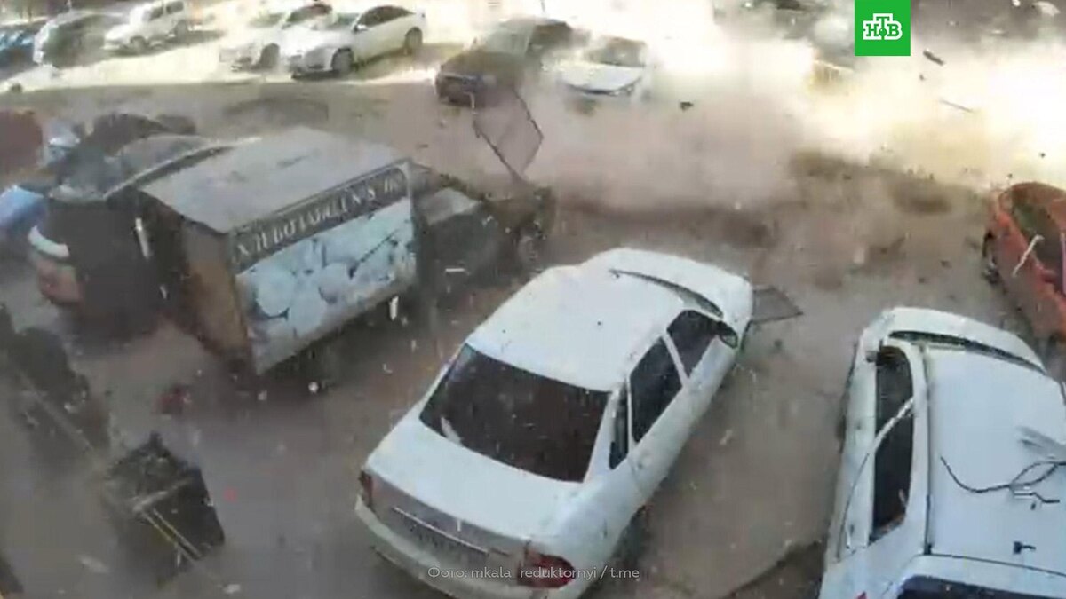    Момент взрыва в многоэтажке Махачкалы