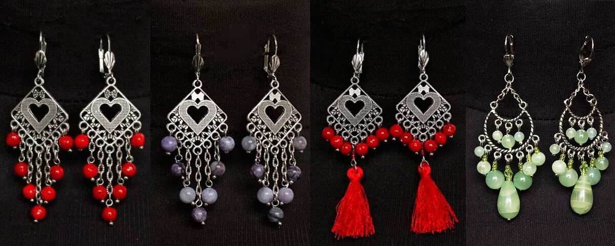 Варианты сережек с бахромой