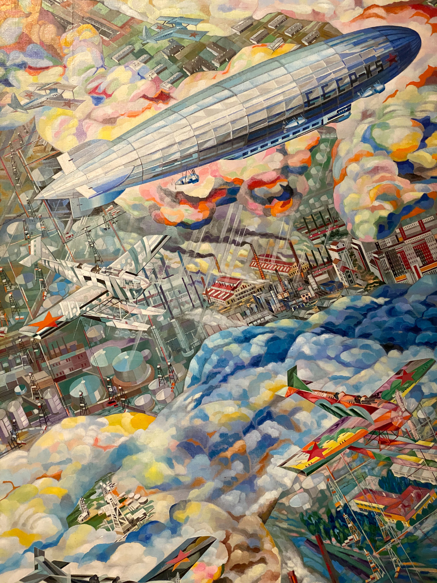фото: @visualronster_online фрагмент картины Василия Купцова "Дирижабль", 1933