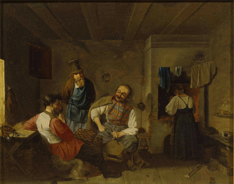 Шведе Ф.Ф. Игра в шашки, 1848 г.
