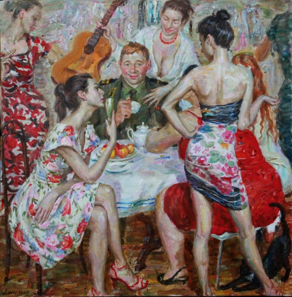 КАРТИНА ХУДОЖНИКА ВИКТОРА АЛЕКСАНДРОВИЧА ЛЯПКАЛО ПОД НАЗВАНИЕМ " ПРАЗДНИК ЖИЗНИ "