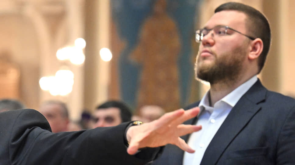 Первый заместитель гендиректора Кубанского казачьего хора Виктор Захарченко-младший.📷Фото: Дмитрий Лебедев / Коммерсантъ