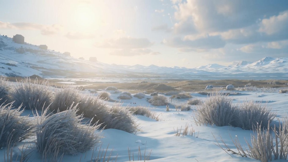 Мох и трава под снегом — природная изоляция, которая помогает сохранить тепло в условиях тундры.