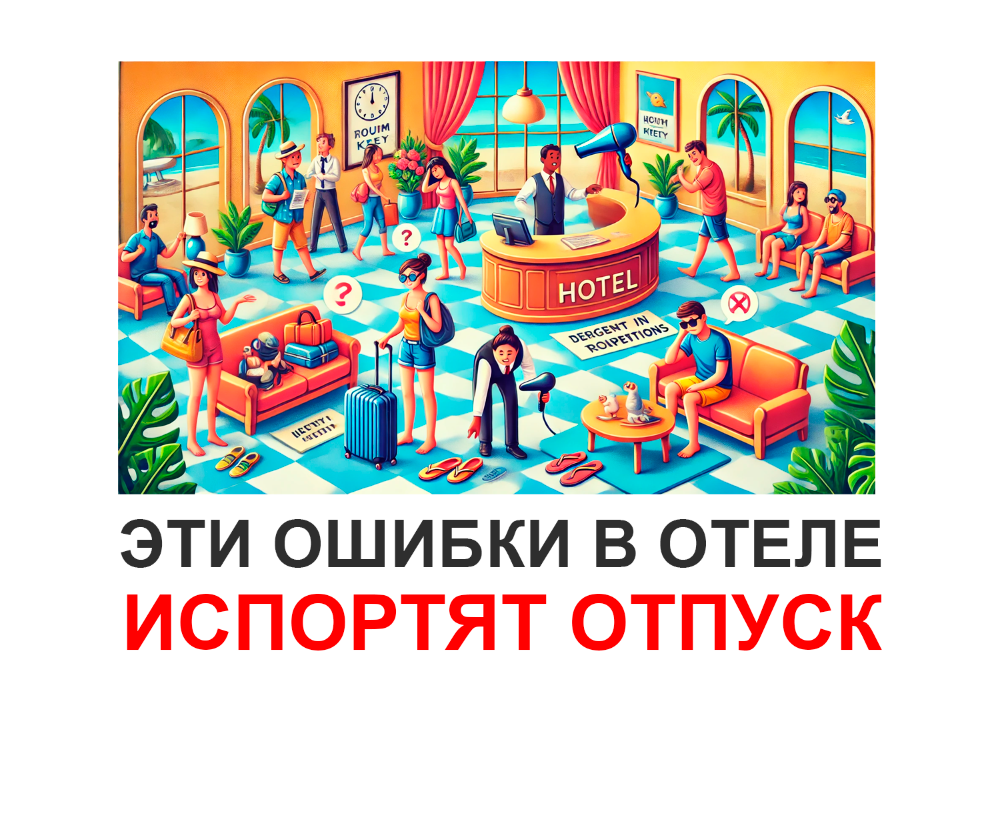 Обложка статьи о том, чего не следует делать туристам в отелях.
