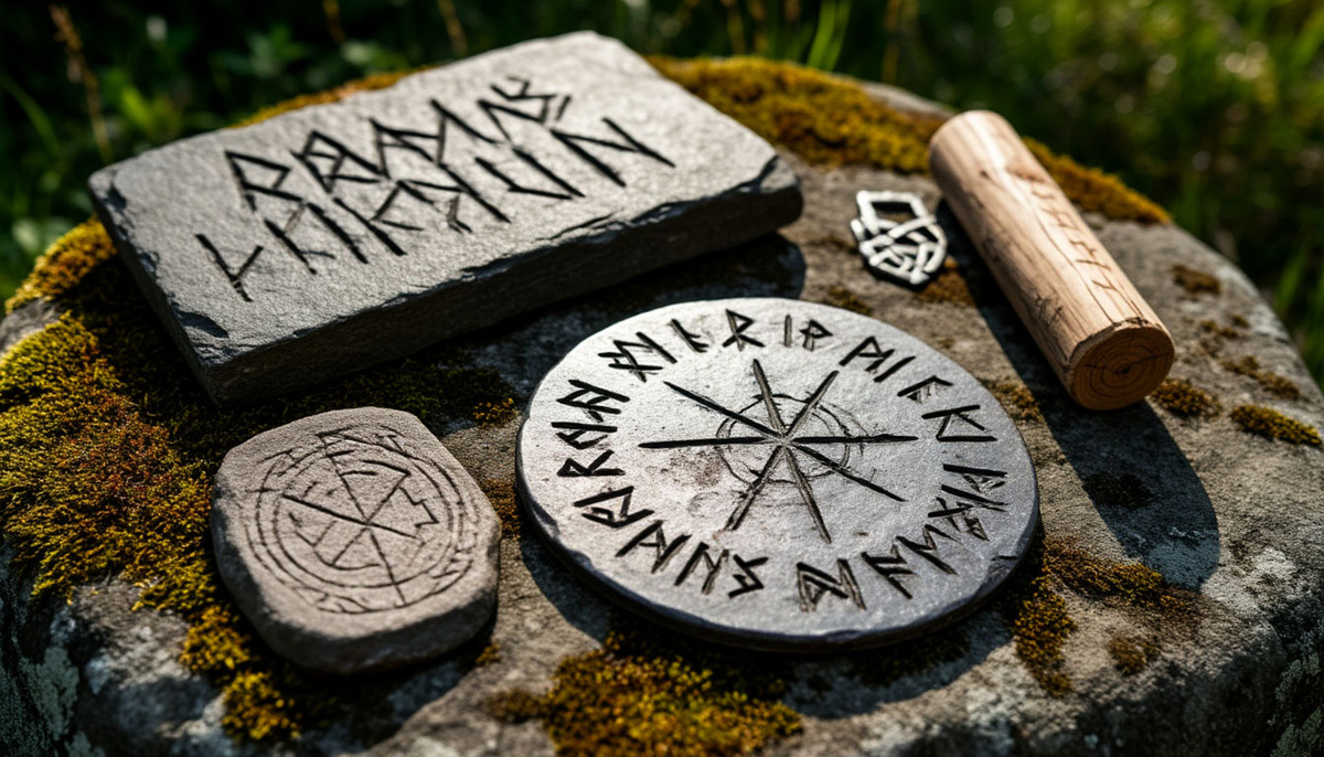 Руны высекались на твердых предметах - дерево, камень, металл.