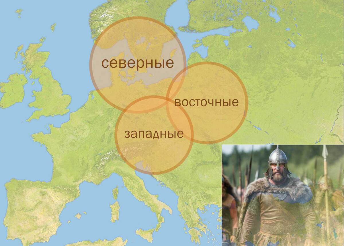 Древние германцы делились на западных, восточных и северных