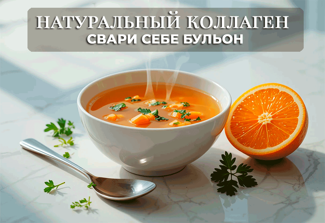 Натуральный источник коллагена: бульон с апельсином"