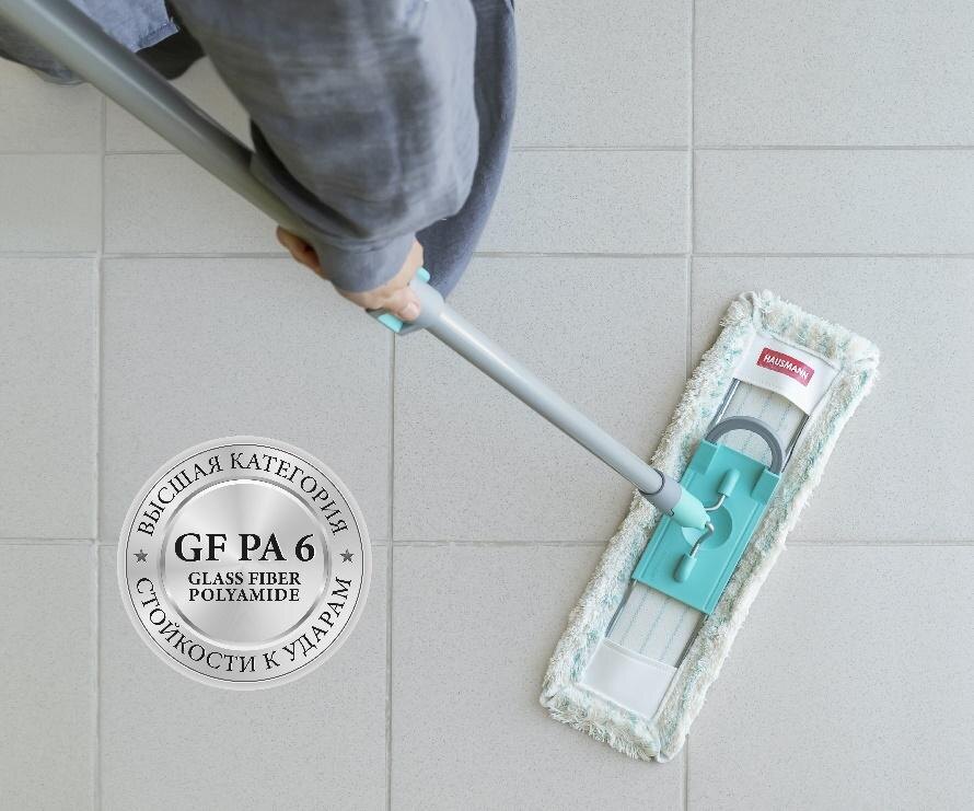 Швабра Hausmann Professional подходит для мытья плитки и позволяет отмыть швы между плиткой