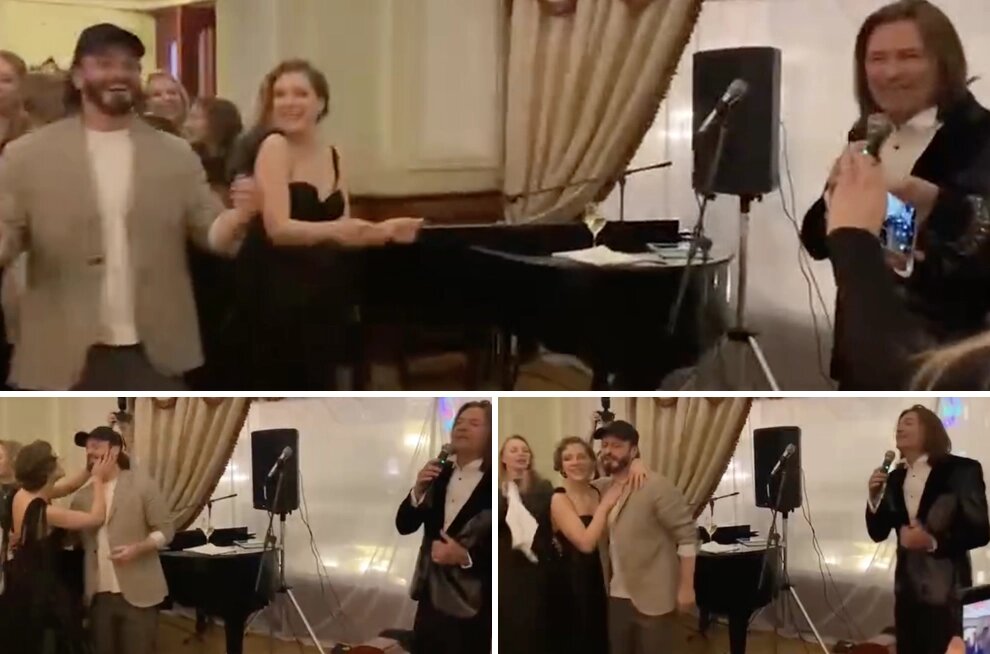    Лиза Арзамасова, Илья Авербух и Дмитрий Маликов. Кадр из видео из соцсетей