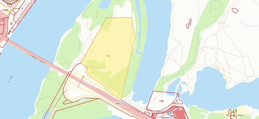Остров Помазкин на кадастровой карте