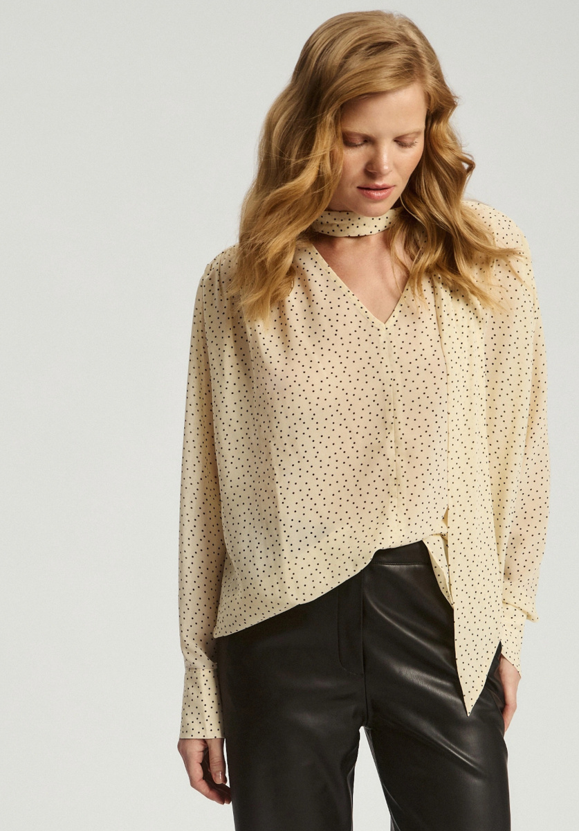 Лимонная блуза в горошек 