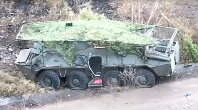 БТР-70М с навесом от дронов (кадр из открытых источников)