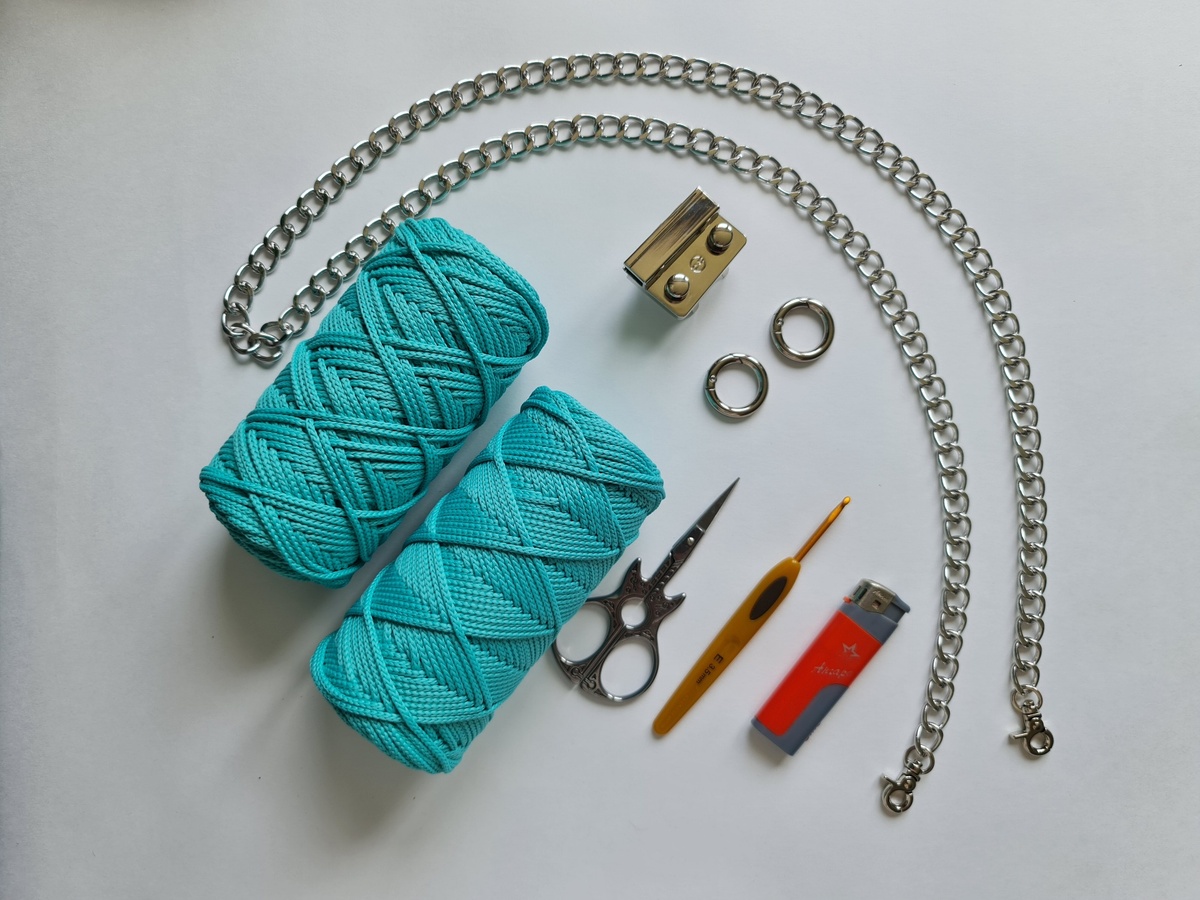 Полиэфирный шнур 3 мм, крючок 3,5