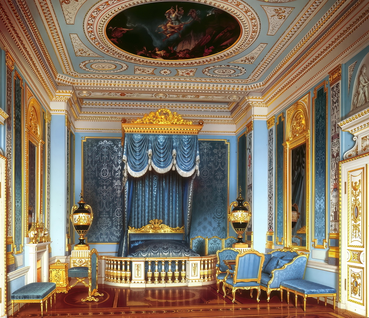 Парадная опочивальня. Акварель Л.Премацци, 1873