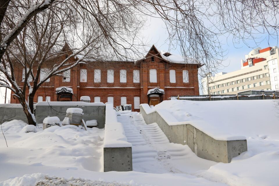    Реконструкция Дома афганцев (февраль 2025) . Источник: Виталий Барабаш