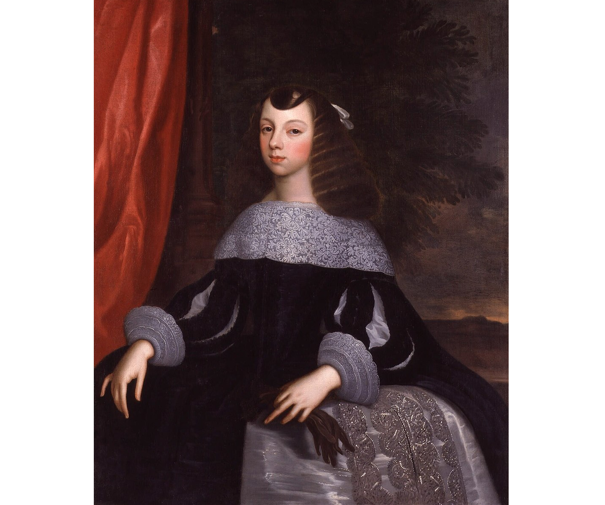 Портрет Екатерины Браганской, португальской инфанты, будущей королевы-консорта Англии, Дирк ступ, 1660-61. (с) Из коллекции Национальной портретной галереи