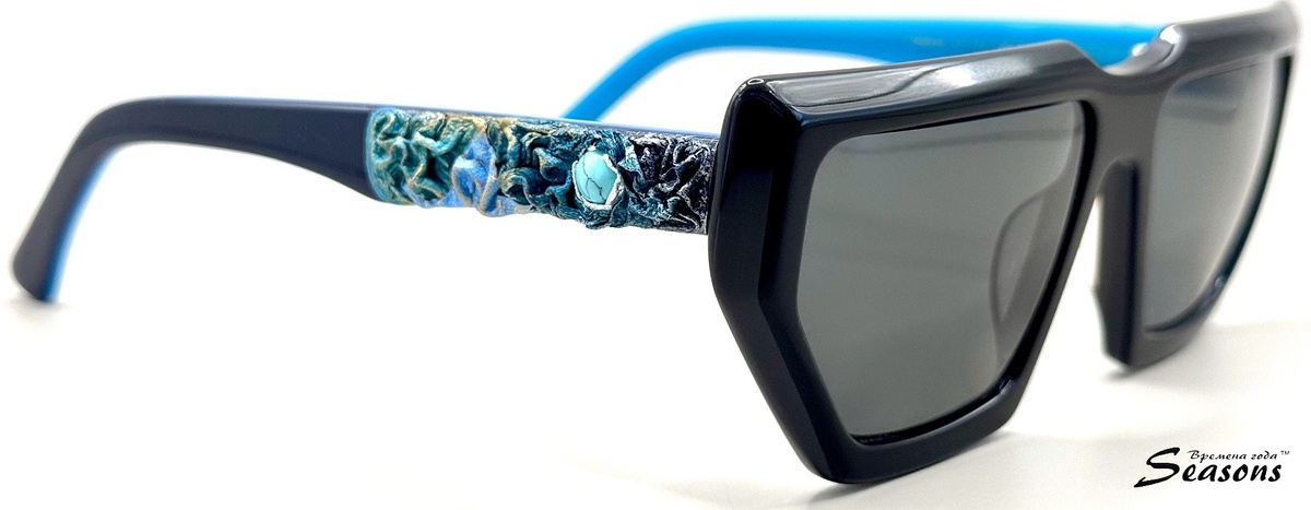 Солнцезащитные очки SG-48 (Бирюза, натуральная кожа)