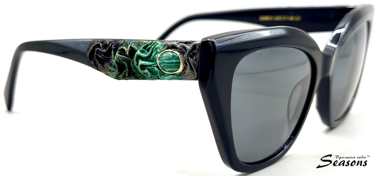 Солнцезащитные очки SG-45 (Малахит, натуральная кожа)
