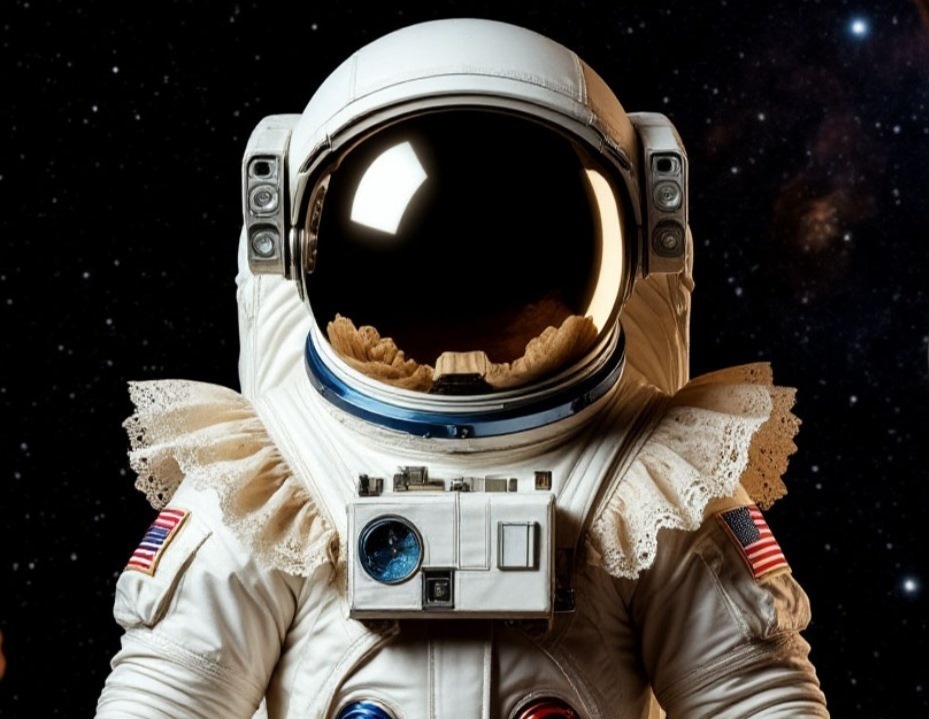 Скафандр с кружевами в представлении нейронки