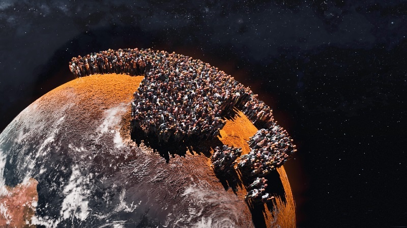 Изображение перенаселенной Земли.