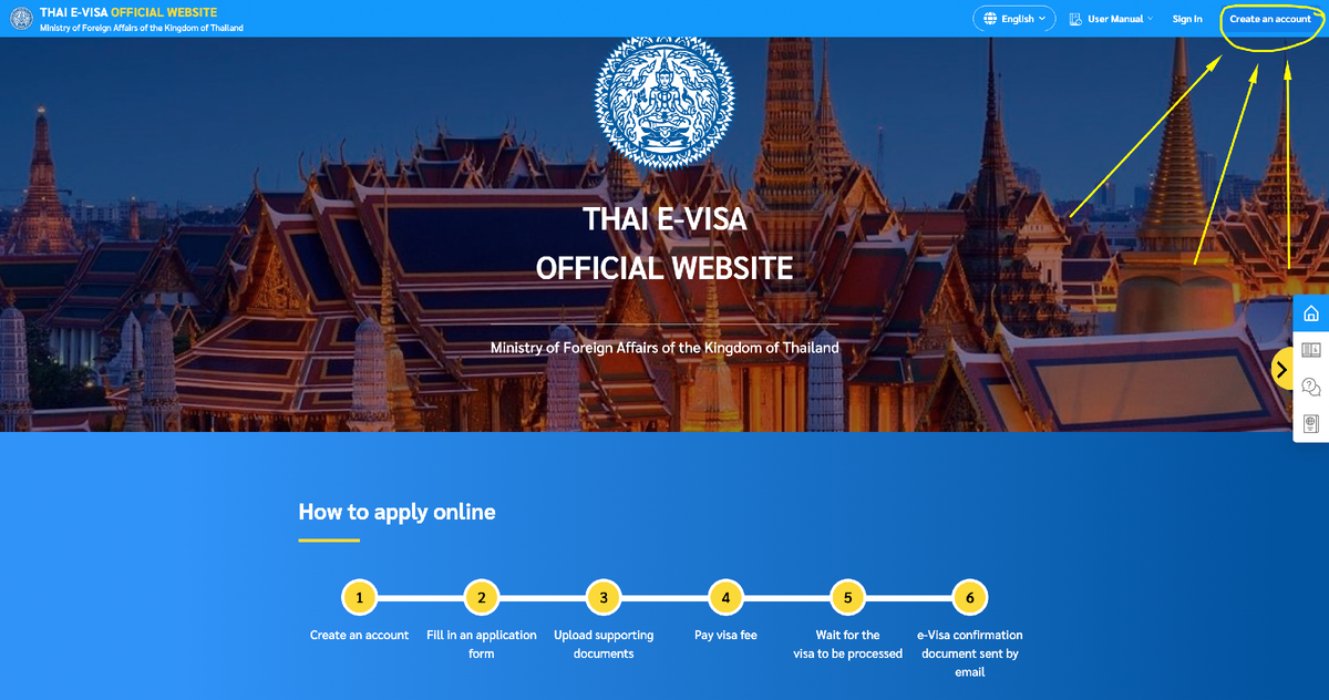 Главная страница сайта консульства Тайланда